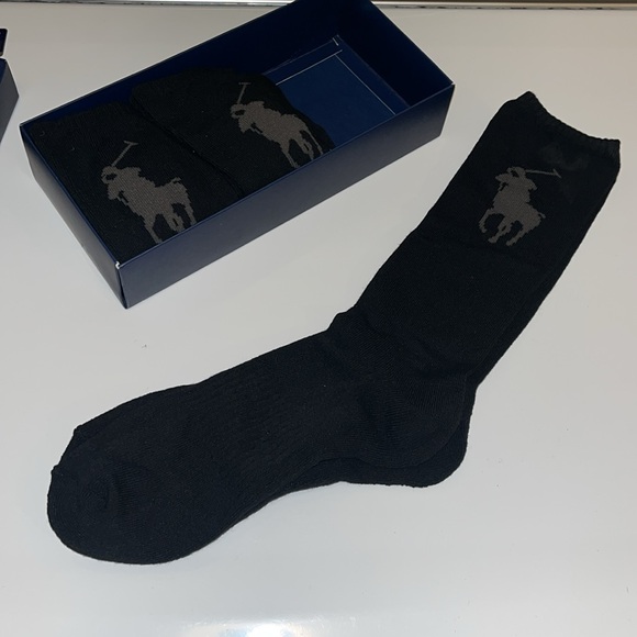 Polo Ralph Lauren 3 pair dress socks poly cotton black New casual Men’s 6-12.5 - Picture 6 of 13